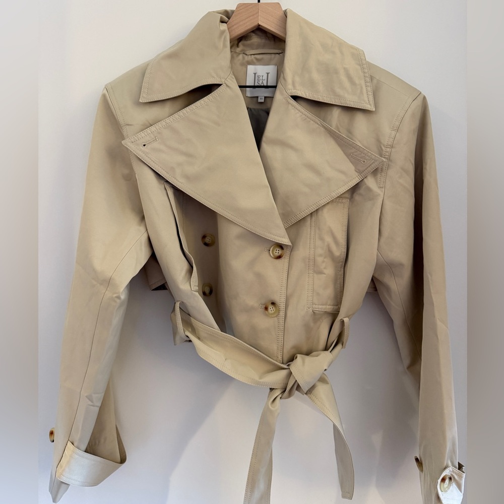 Helsa NWOT Overiszed Cropped Trench in Chino - Picture 12 of 13